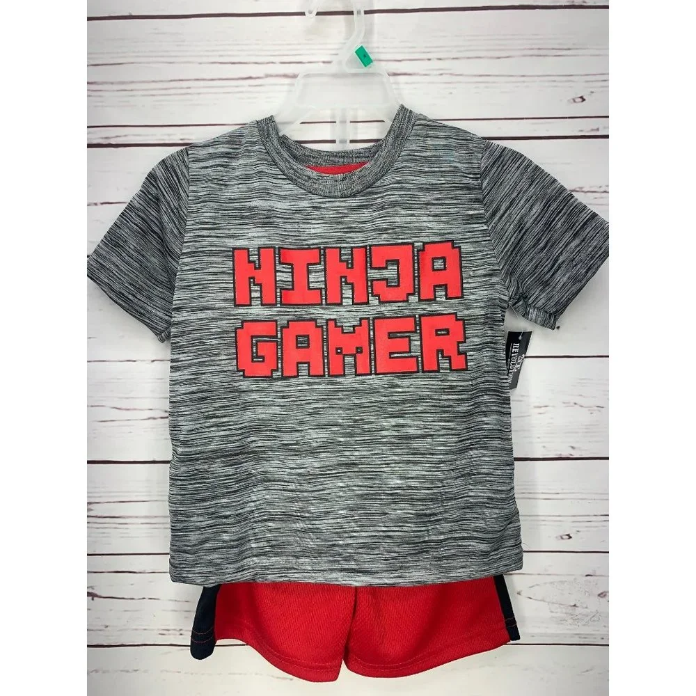 OT Revolutiom Boys Ninja Gamer Size 4 2 Piece Shorts Set